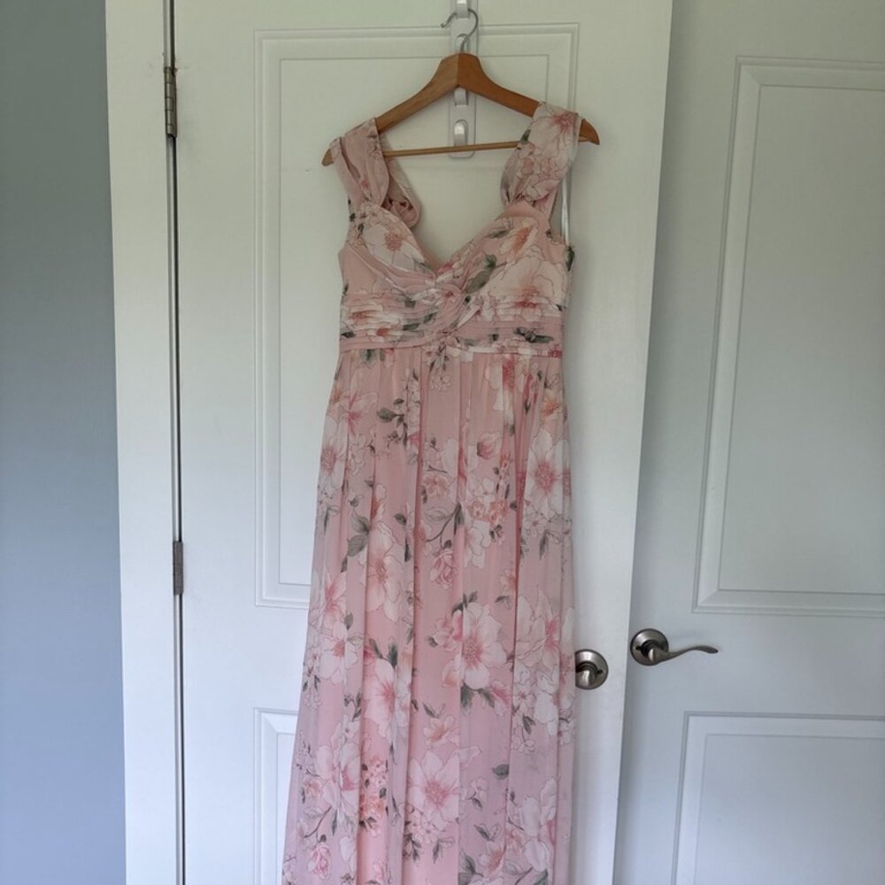Lulus Floral Pink Maxi Dress - Medium